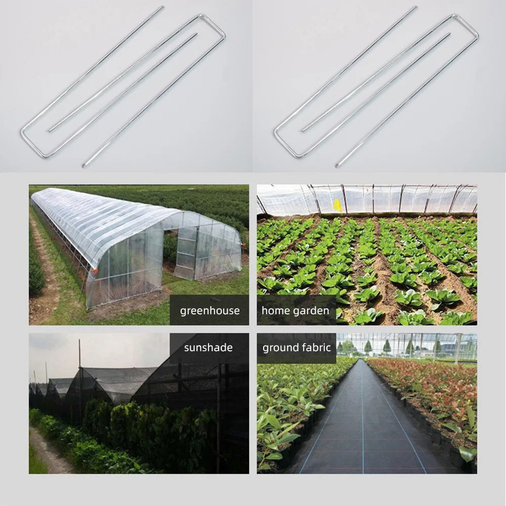 10-50PCS Landscape Staples 10-30cm Gauge Stake Galvanized Garden Staple U-Shaped Pins for Sod Anchoring Fabric Irrigation Tubing