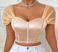 Cross-border Explosions Pure Desire High-end Sense Waistcoat Small Vest Sexy Style Color Ding French One-character Shoulder Beautiful Back Sling Tube Top