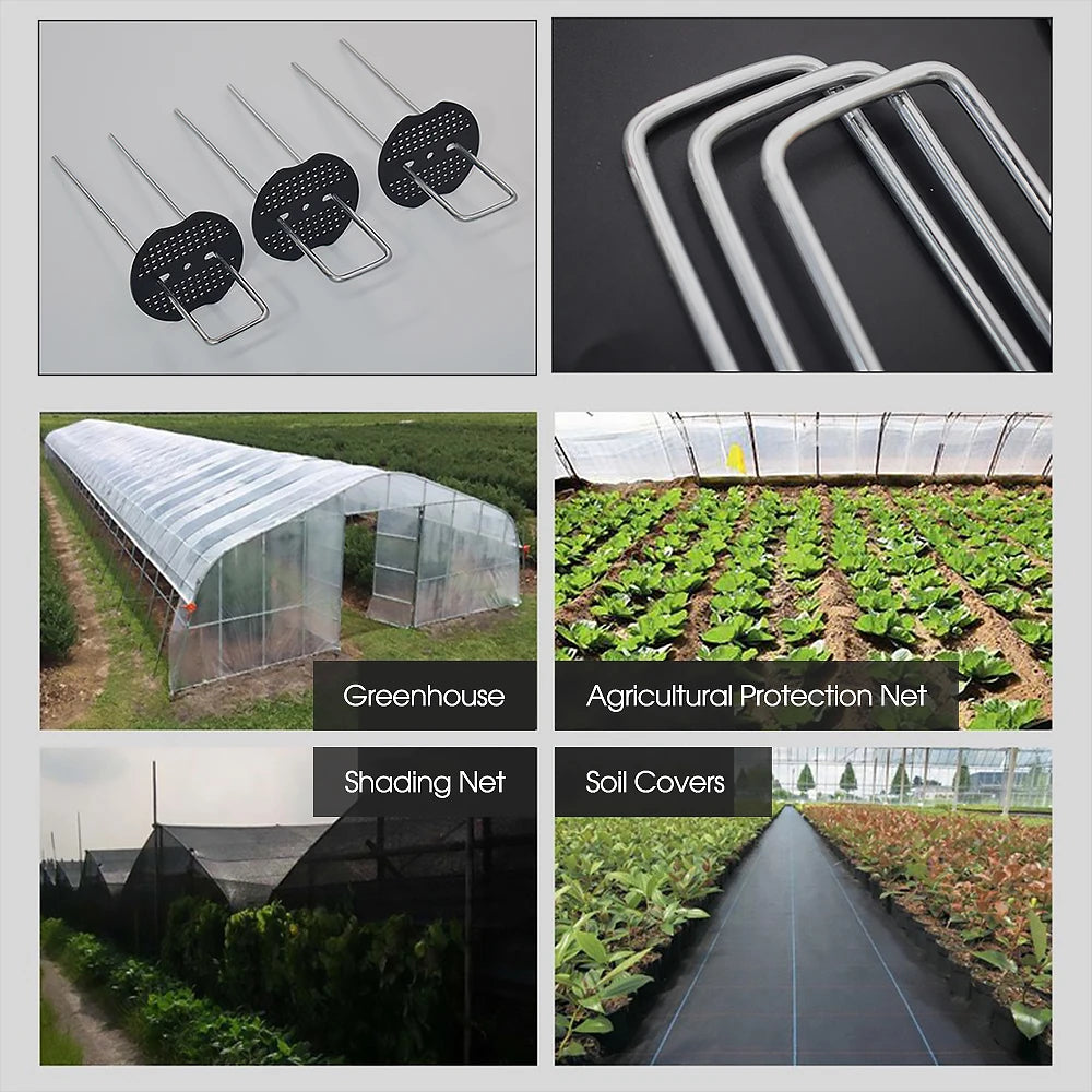 10-50PCS Landscape Staples 10-30cm Gauge Stake Galvanized Garden Staple U-Shaped Pins for Sod Anchoring Fabric Irrigation Tubing