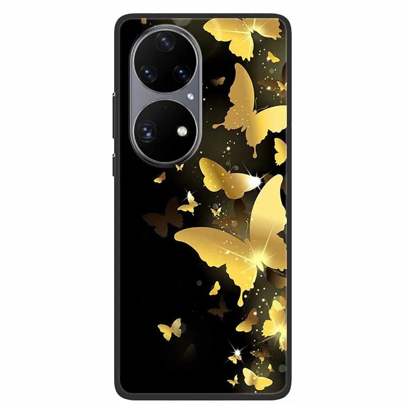 For Huawei P50 Pro Case P50E Shockproof Soft Silicone Phone Case For Huawei P50Pro Back Cover P 50 Luxury Protective TPU Coque