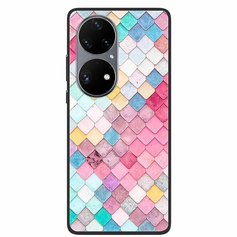 For Huawei P50 Pro Case P50E Shockproof Soft Silicone Phone Case For Huawei P50Pro Back Cover P 50 Luxury Protective TPU Coque