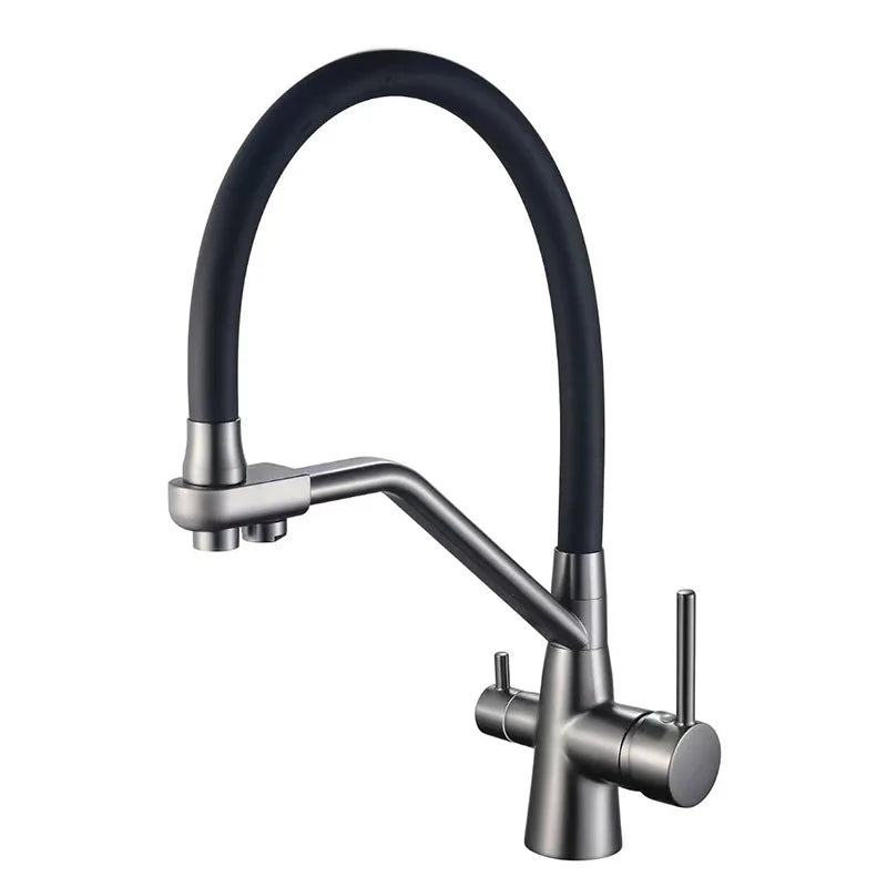 360 Rotate 3-in-1 Kitchen Sink Faucet Water Filter Tap Purification Mixer for Hot Cold and Purified Drinking Water