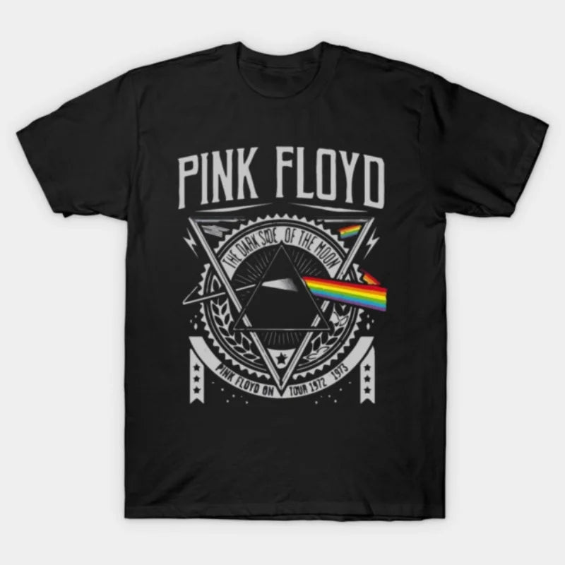 Pink Floyd T-shirt, unisex street style short-sleeved American retro casual 100% cotton trendy high-street short-sleeved T-shirt