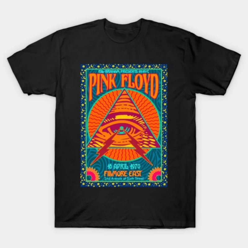 Pink Floyd T-shirt, unisex street style short-sleeved American retro casual 100% cotton trendy high-street short-sleeved T-shirt