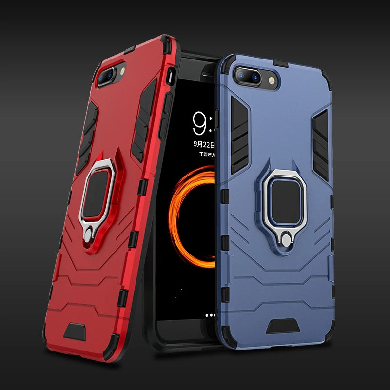 For Xiaomi Mi 8 Case Armor PC Cover TPU Rim Finger Ring Holder Phone Case on For Mi 8  Cover Full Protection Bumper