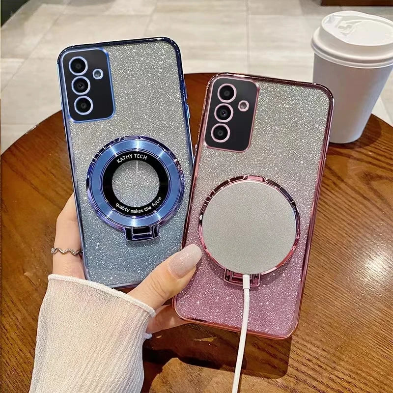 Luxury Magnetic Suction Stand Phone Case for Oneplus ACE 3 2 V 12 11 R 10 PRO 9 8 T Anti Drop Magnetic Suction Bracket Shell