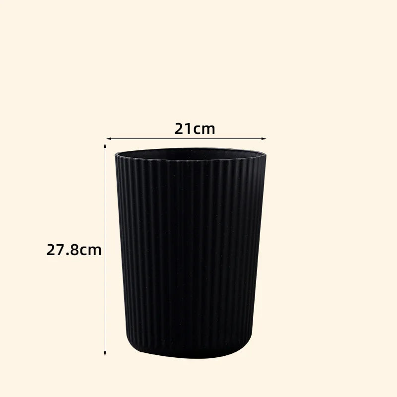 Trash Can Plastic Wastebasket Round Garbage Container Bin for Bathroom Kitchen Bedroom Home Office College Dorm