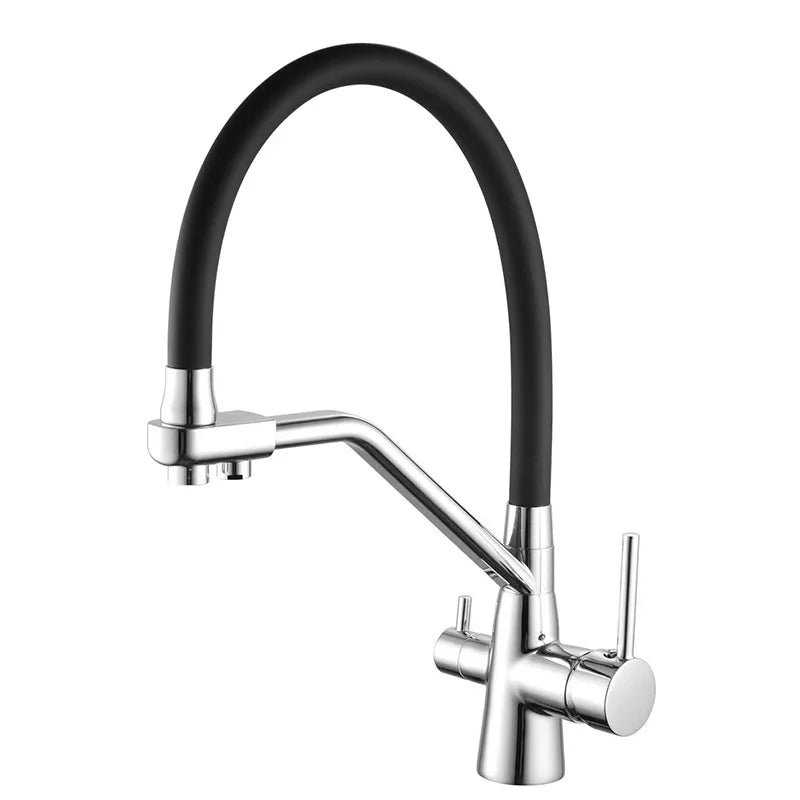 360 Rotate 3-in-1 Kitchen Sink Faucet Water Filter Tap Purification Mixer for Hot Cold and Purified Drinking Water