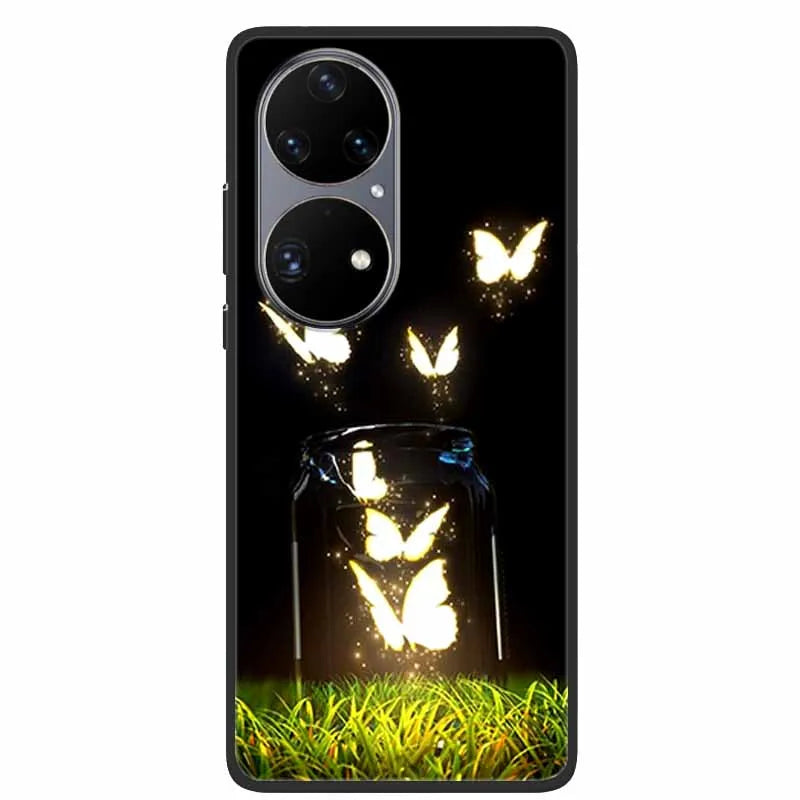 For Huawei P50 Pro Case P50E Shockproof Soft Silicone Phone Case For Huawei P50Pro Back Cover P 50 Luxury Protective TPU Coque