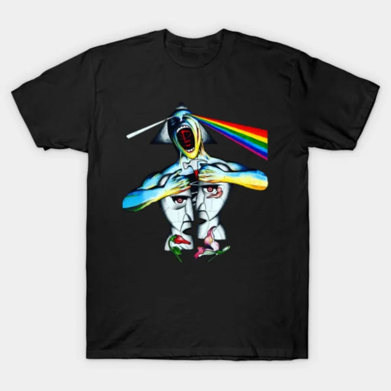 Pink Floyd T-shirt, unisex street style short-sleeved American retro casual 100% cotton trendy high-street short-sleeved T-shirt