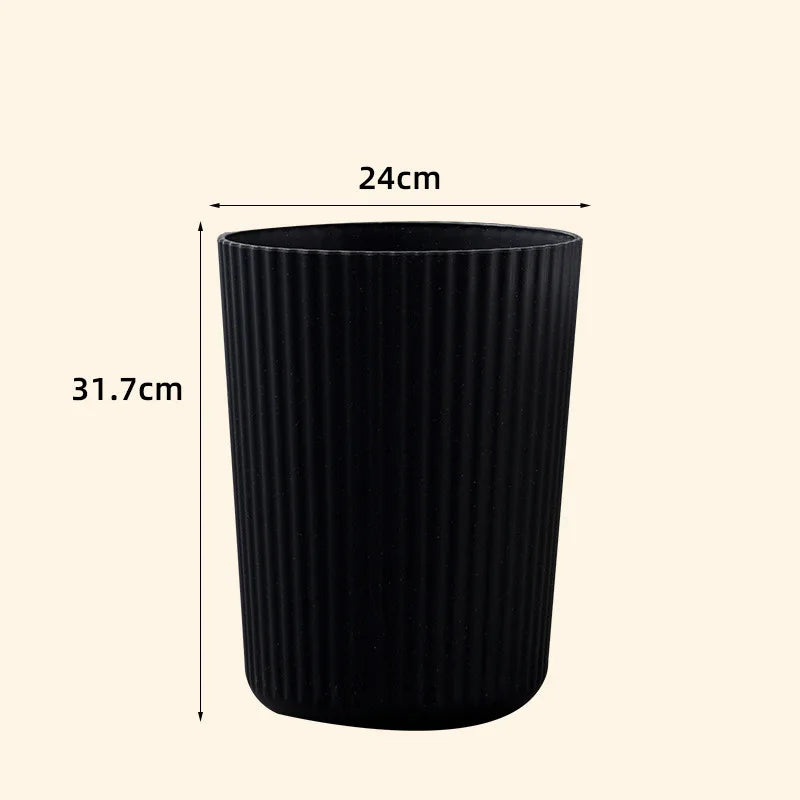 Trash Can Plastic Wastebasket Round Garbage Container Bin for Bathroom Kitchen Bedroom Home Office College Dorm