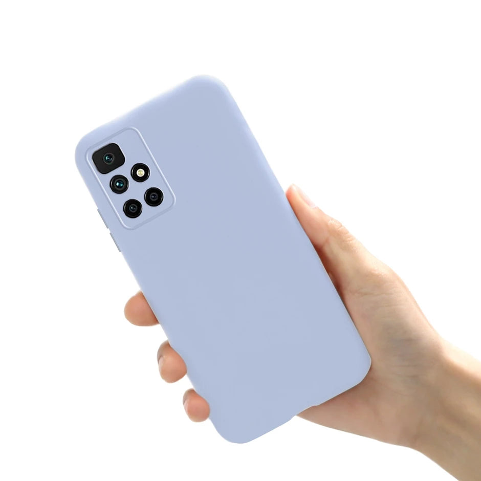 6.5" Solid Color Phone Case For Xiaomi Redmi 10 Pink Purple Black Soft Silicone Case For Redmi 10 Redmi10 21061119