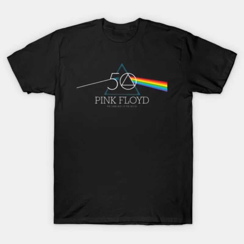 Pink Floyd T-shirt, unisex street style short-sleeved American retro casual 100% cotton trendy high-street short-sleeved T-shirt