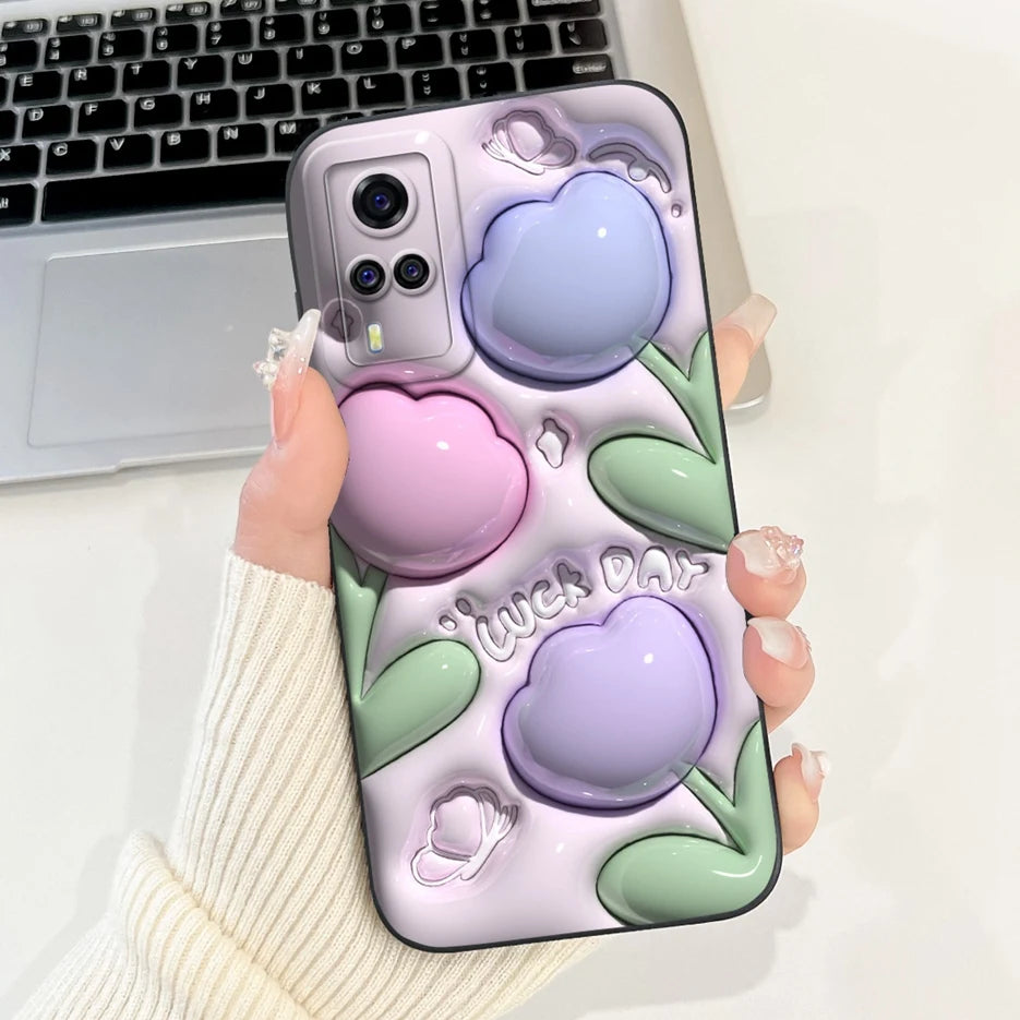For Vivo Y51 2020 Case V2030 Luxury Candy Painted Cover Soft TPU Phone Case For Vivo Y31 Y 33 VivoY51 Fundas Vivo Y53s 4G Bumper