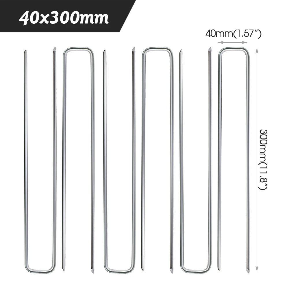 10-50PCS Landscape Staples 10-30cm Gauge Stake Galvanized Garden Staple U-Shaped Pins for Sod Anchoring Fabric Irrigation Tubing