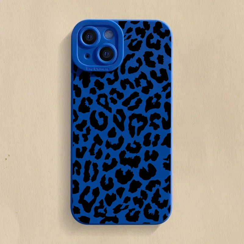 Black Leopard Print Silicone Phone Case For Samsung Galaxy A16 A14 A13 A34 A54 A33 S25 S24 S23 Ultra S22 Plus S21 FE Soft Cover