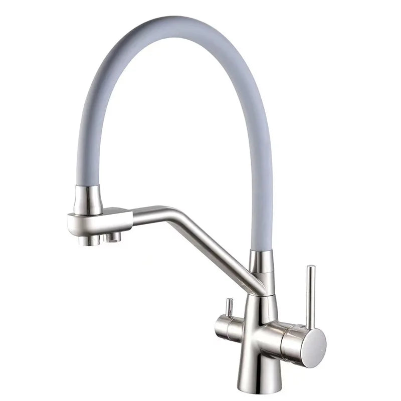 360 Rotate 3-in-1 Kitchen Sink Faucet Water Filter Tap Purification Mixer for Hot Cold and Purified Drinking Water